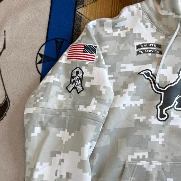 Nike 2024 Detroit Lions Salute To Service Size 2XL Fleece Pullover Hoodie NFL - Picture 5 of 11